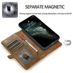Wallet Phone Case for iPhone 13 mini 5.4 inch Detachable 2-in-1 TPU+PU Leather Flip Cover with Strap