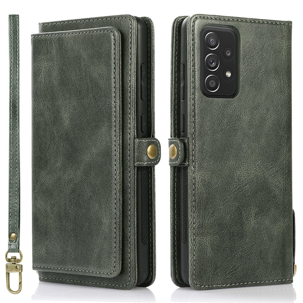 For Samsung Galaxy A33 5G TPU+PU Leather Case Detachable 2-in-1 Protective Wallet Phone Cover with Strap