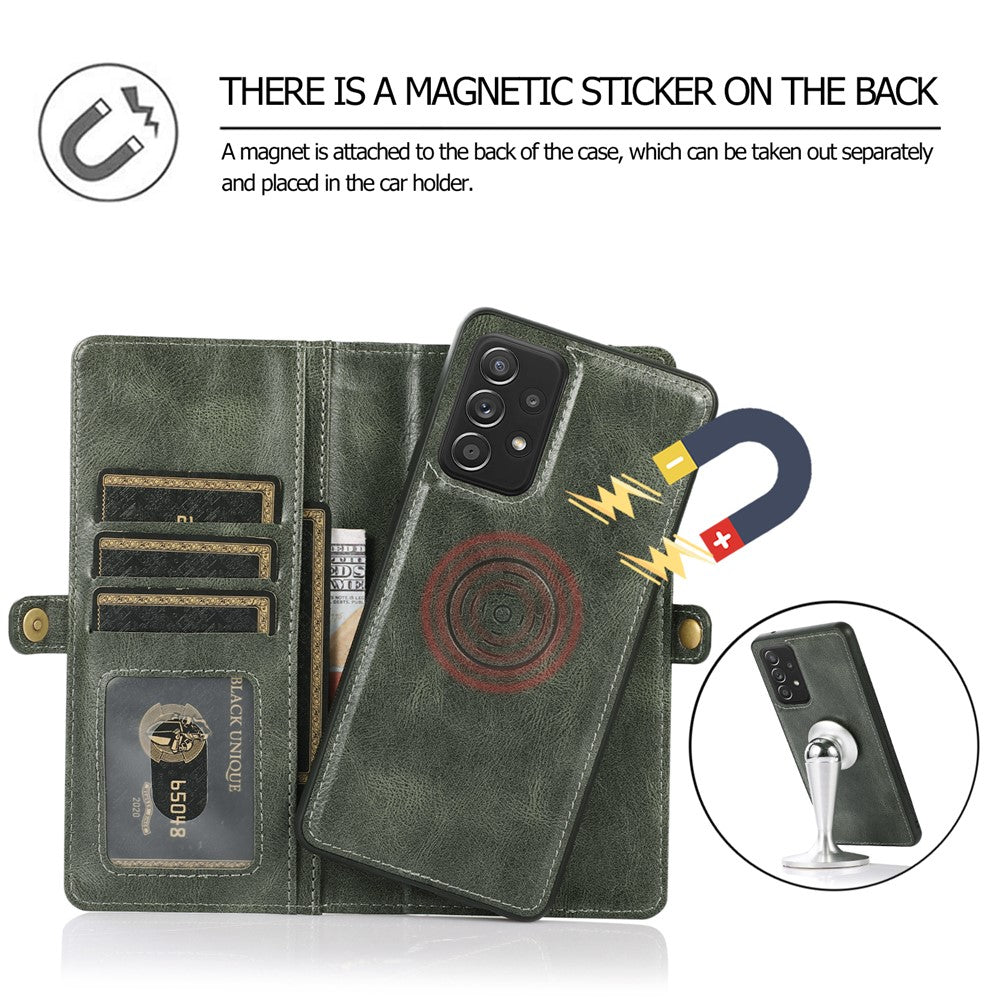 For Samsung Galaxy A33 5G TPU+PU Leather Case Detachable 2-in-1 Protective Wallet Phone Cover with Strap