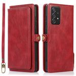 For Samsung Galaxy A33 5G TPU+PU Leather Case Detachable 2-in-1 Protective Wallet Phone Cover with Strap