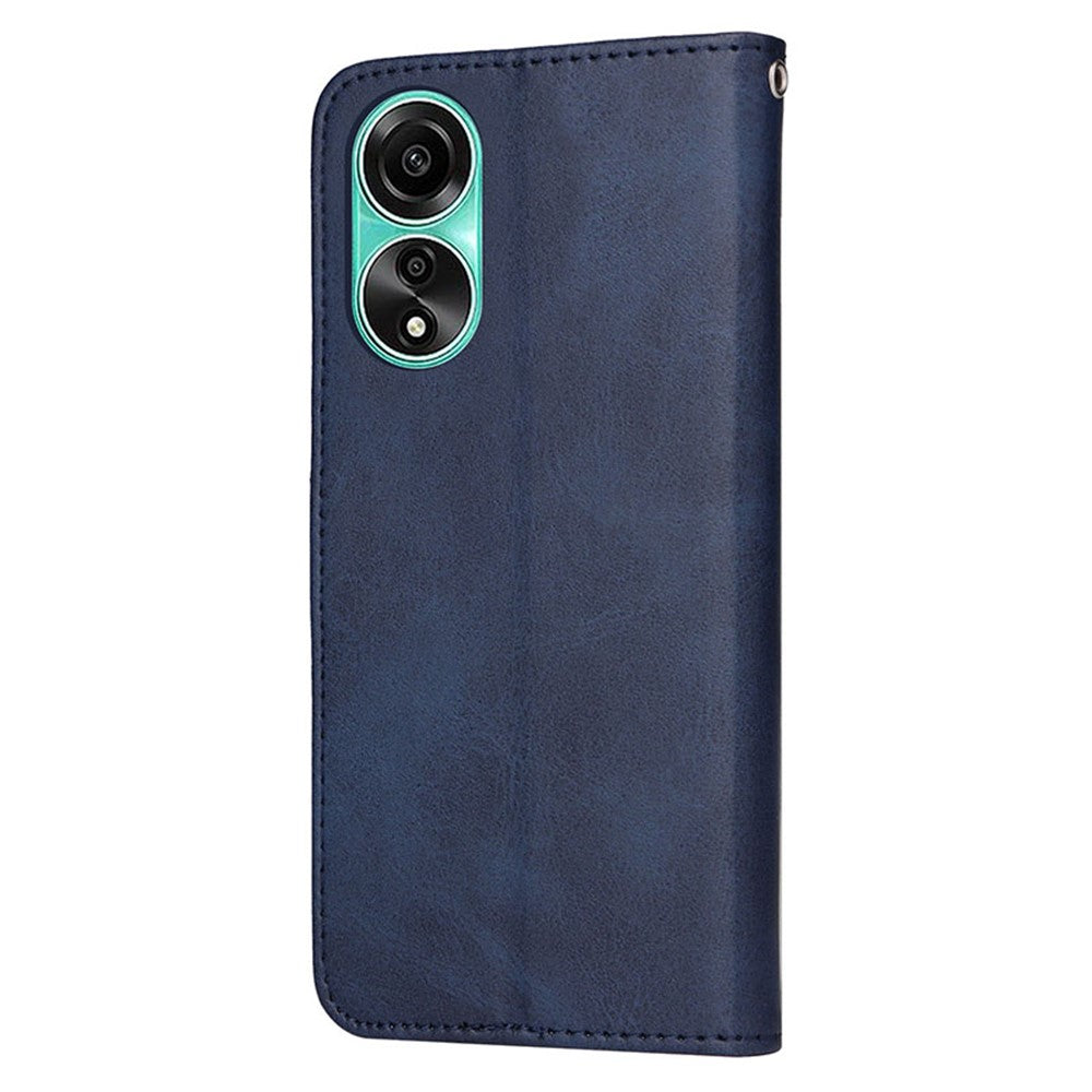 For Oppo A78 4G Shockproof Phone Case PU Leather Wallet Stand Calf Texture Cover