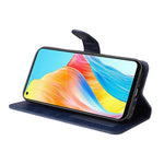 For Oppo A78 4G Shockproof Phone Case PU Leather Wallet Stand Calf Texture Cover