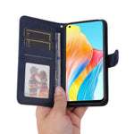 For Oppo A78 4G Shockproof Phone Case PU Leather Wallet Stand Calf Texture Cover