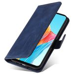 For Oppo A78 4G Shockproof Phone Case PU Leather Wallet Stand Calf Texture Cover