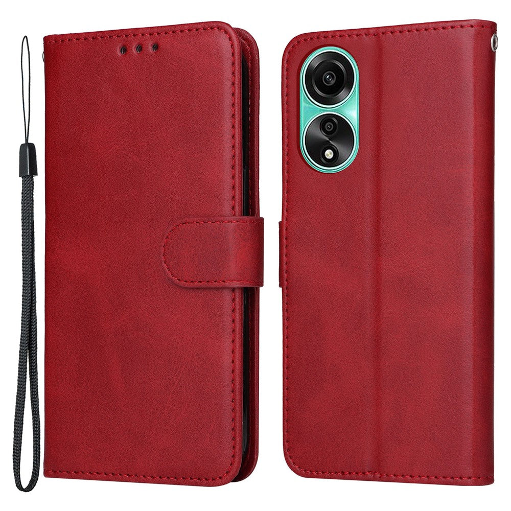 For Oppo A78 4G Shockproof Phone Case PU Leather Wallet Stand Calf Texture Cover