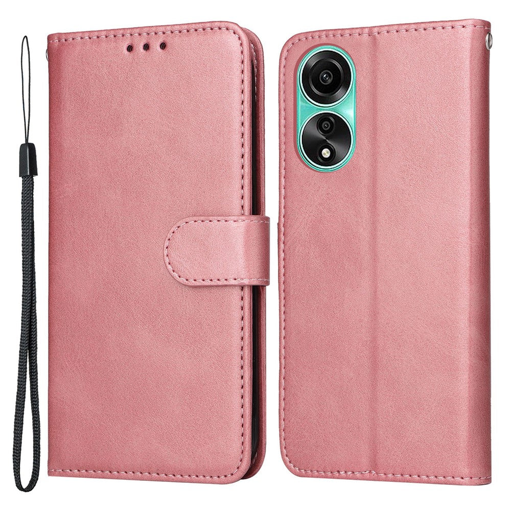 For Oppo A78 4G Shockproof Phone Case PU Leather Wallet Stand Calf Texture Cover