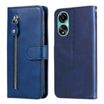 For Oppo A78 4G Zipper Pocket Wallet Stand Phone Case Anti-drop Calf Texture Cover