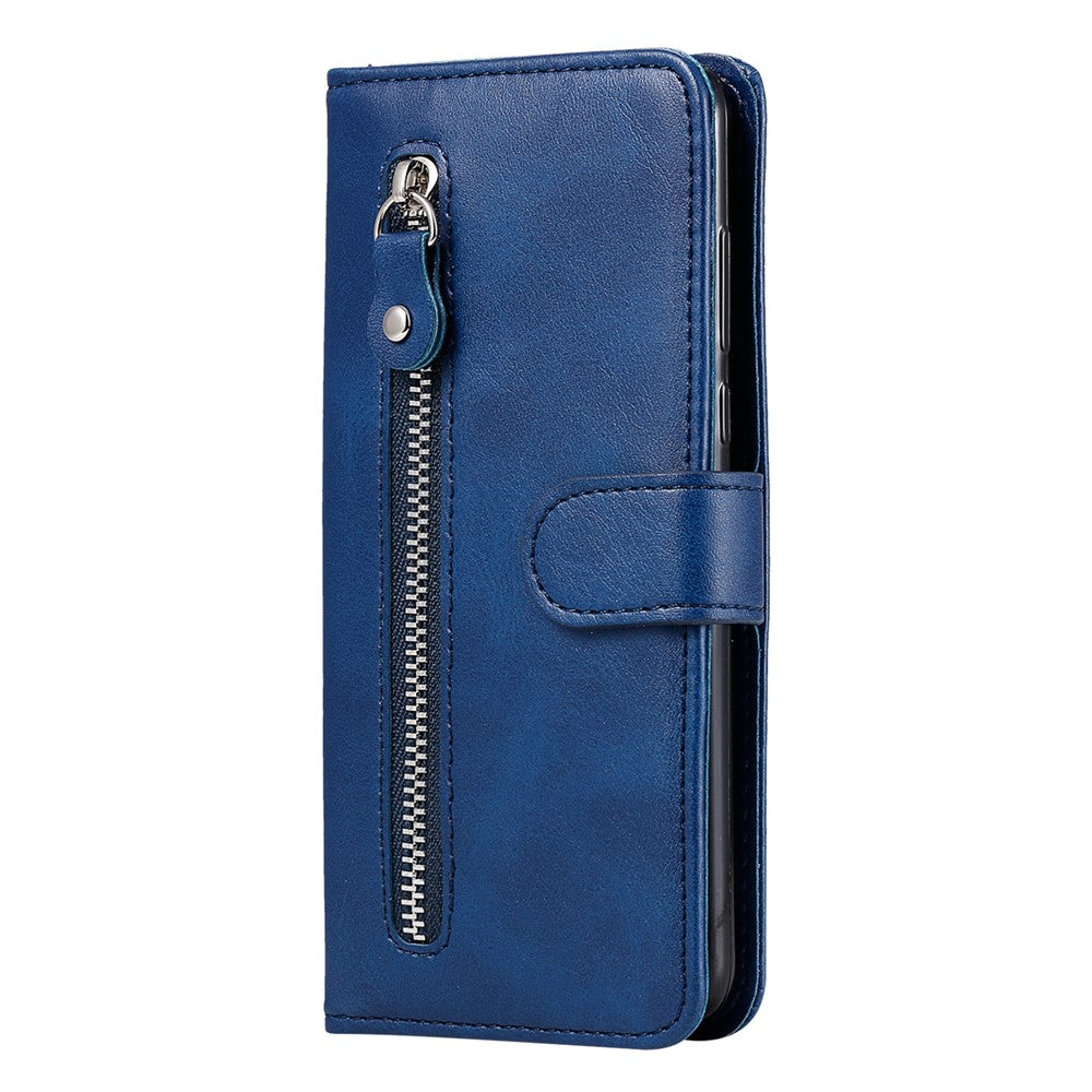 For Oppo A78 4G Zipper Pocket Wallet Stand Phone Case Anti-drop Calf Texture Cover