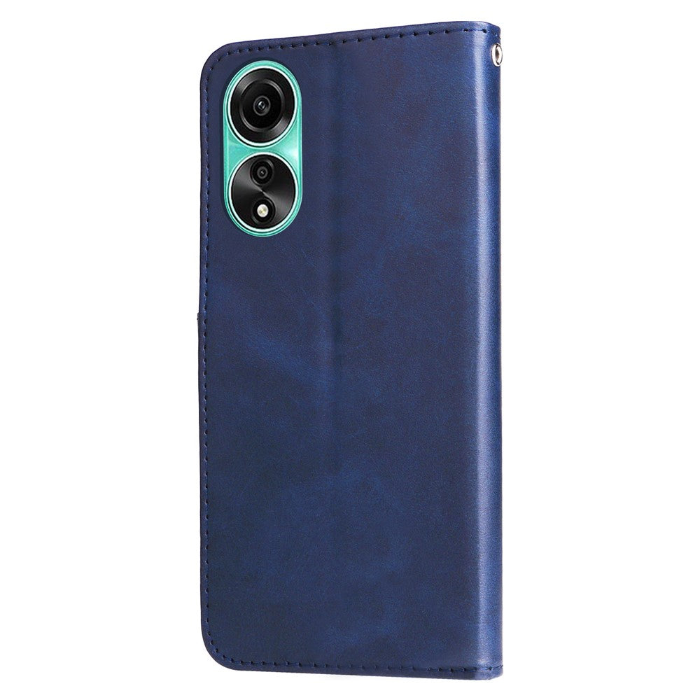 For Oppo A78 4G Zipper Pocket Wallet Stand Phone Case Anti-drop Calf Texture Cover