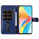 For Oppo A78 4G Zipper Pocket Wallet Stand Phone Case Anti-drop Calf Texture Cover