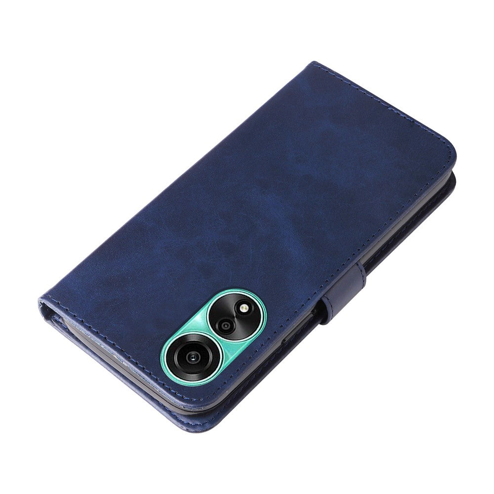 For Oppo A78 4G Zipper Pocket Wallet Stand Phone Case Anti-drop Calf Texture Cover