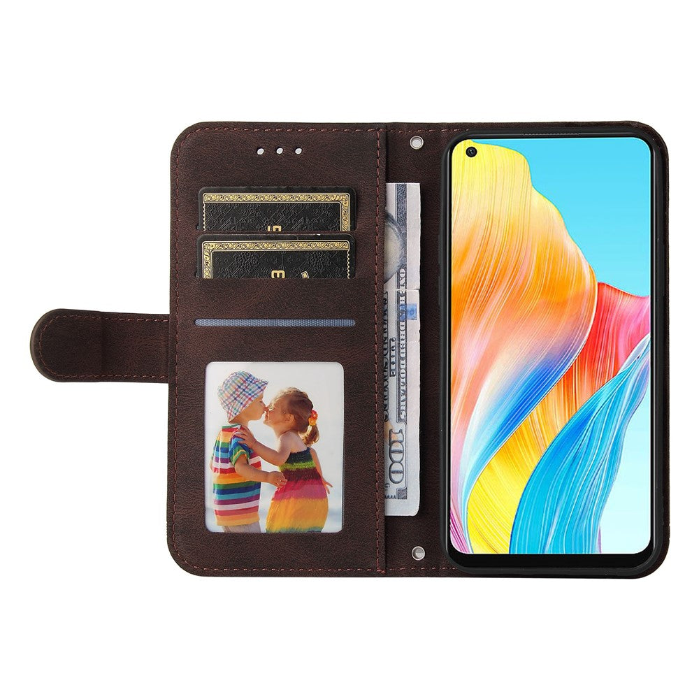 For Oppo A78 4G Leather Wallet Cases Skin Touch Phone Cover Stand with Strap