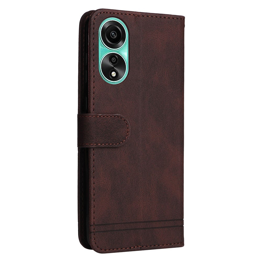 For Oppo A78 4G Leather Wallet Cases Skin Touch Phone Cover Stand with Strap