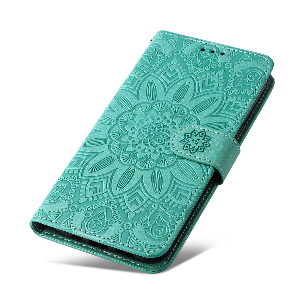 For Oppo A78 4G Shockproof Phone Cover Sunflower Imprinted PU Leather Wallet Stand Case