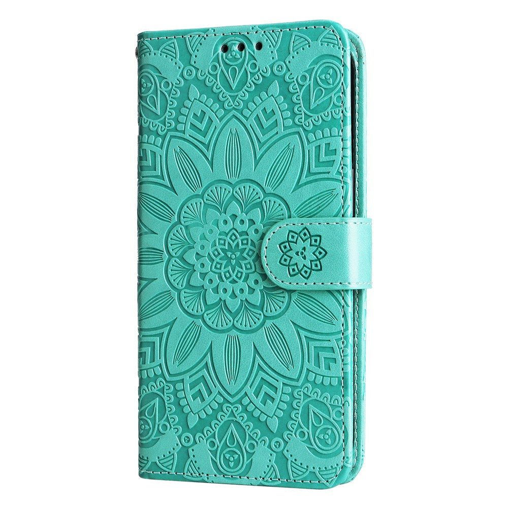 For Oppo A78 4G Shockproof Phone Cover Sunflower Imprinted PU Leather Wallet Stand Case