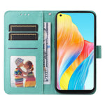 For Oppo A78 4G Shockproof Phone Cover Sunflower Imprinted PU Leather Wallet Stand Case