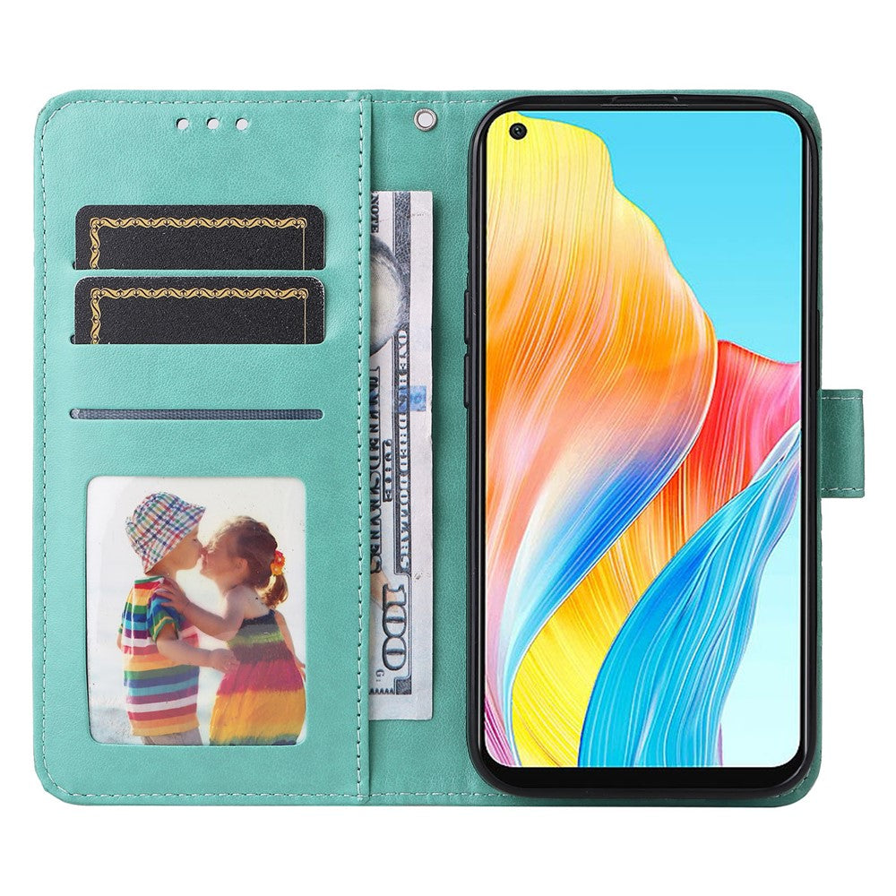 For Oppo A78 4G Shockproof Phone Cover Sunflower Imprinted PU Leather Wallet Stand Case