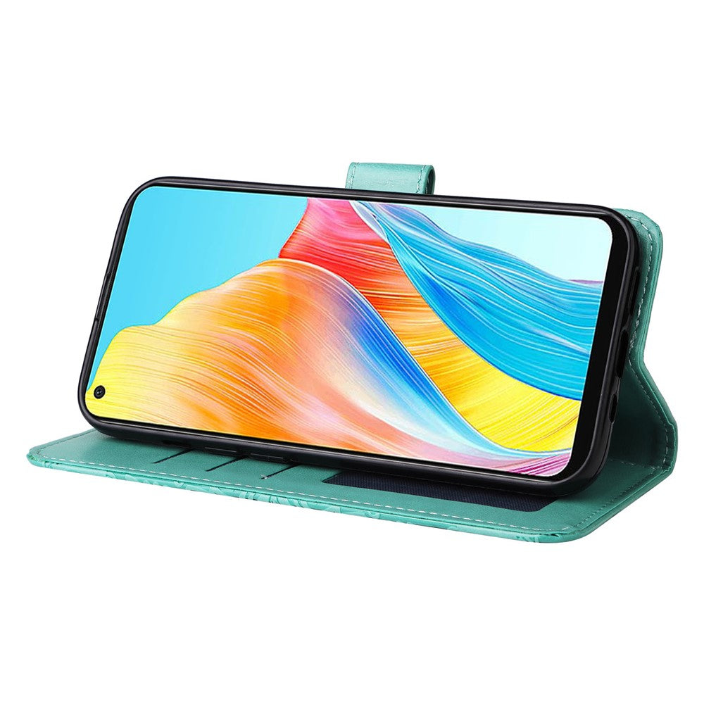 For Oppo A78 4G Shockproof Phone Cover Sunflower Imprinted PU Leather Wallet Stand Case
