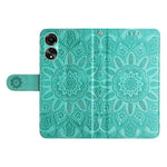 For Oppo A78 4G Shockproof Phone Cover Sunflower Imprinted PU Leather Wallet Stand Case