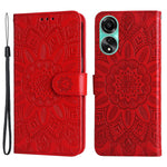 For Oppo A78 4G Shockproof Phone Cover Sunflower Imprinted PU Leather Wallet Stand Case