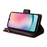 Samsung Galaxy A24 4G (162,1 x 77,6 x 8,3 mm) tegnebogsetui med lynlåslomme, flere kortlommer og læderetui