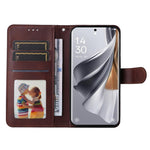 Oppo Reno10 Pro 5G (Global) / Reno10 5G (Global) mobilcover med stofstruktur, PU-læder, tegnebogsetui og faldsikring