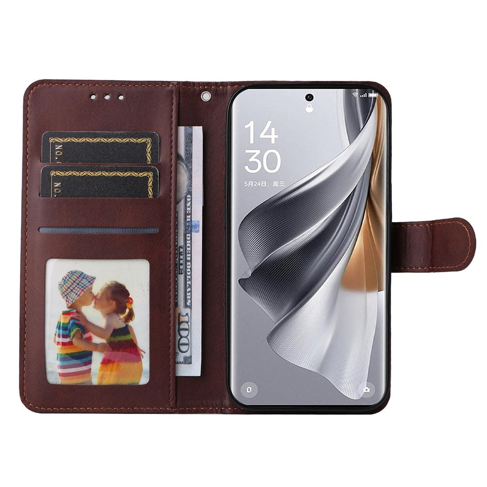 Oppo Reno10 Pro 5G (Global) / Reno10 5G (Global) mobilcover med stofstruktur, PU-læder, tegnebogsetui og faldsikring