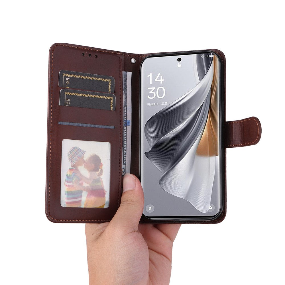 Oppo Reno10 Pro 5G (Global) / Reno10 5G (Global) mobilcover med stofstruktur, PU-læder, tegnebogsetui og faldsikring