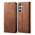 For Samsung Galaxy S23 FE Jeans Cloth Texture Wallet Case PU Leather Stand Phone Cover