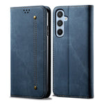 For Samsung Galaxy S23 FE Jeans Cloth Texture Wallet Case PU Leather Stand Phone Cover