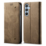 For Samsung Galaxy S23 FE Jeans Cloth Texture Wallet Case PU Leather Stand Phone Cover