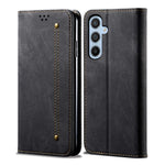 For Samsung Galaxy S23 FE Jeans Cloth Texture Wallet Case PU Leather Stand Phone Cover