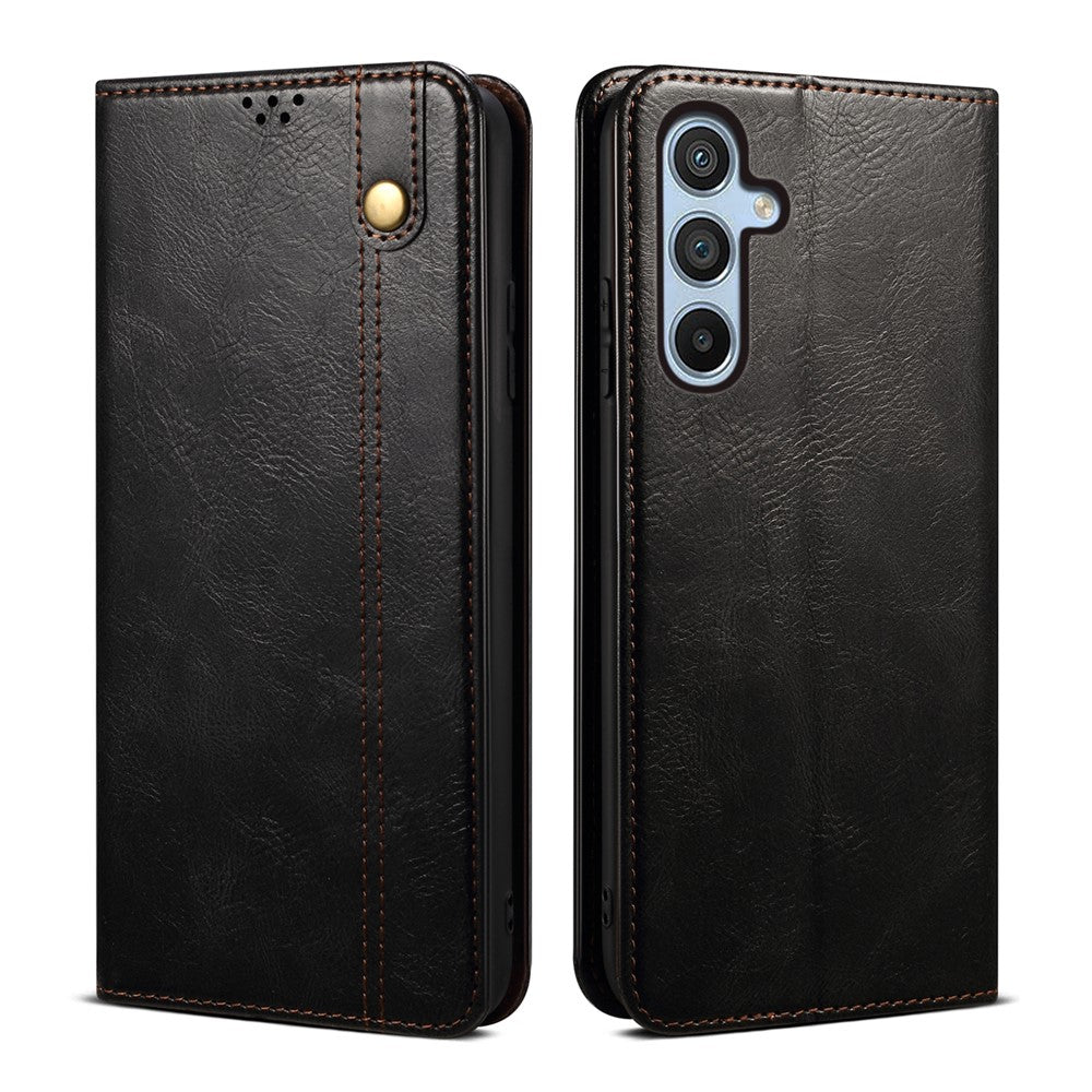 Wallet Phone Case for Samsung Galaxy S23 FE , Waxy Crazy Horse Texture Wallet Stand PU Leather Phone Cover