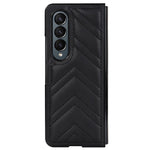 For Samsung Galaxy Z Fold4 5G PU Leather + PC Phone Case V-Shape Stitching Shockproof Folding Cover