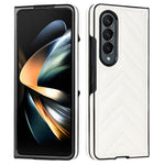 For Samsung Galaxy Z Fold4 5G PU Leather + PC Phone Case V-Shape Stitching Shockproof Folding Cover