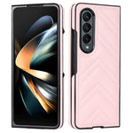 For Samsung Galaxy Z Fold4 5G PU Leather + PC Phone Case V-Shape Stitching Shockproof Folding Cover