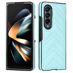 For Samsung Galaxy Z Fold4 5G PU Leather + PC Phone Case V-Shape Stitching Shockproof Folding Cover