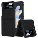 For Samsung Galaxy Z Flip4 5G Cross Texture Phone Case PU Leather + PC Protective Cover
