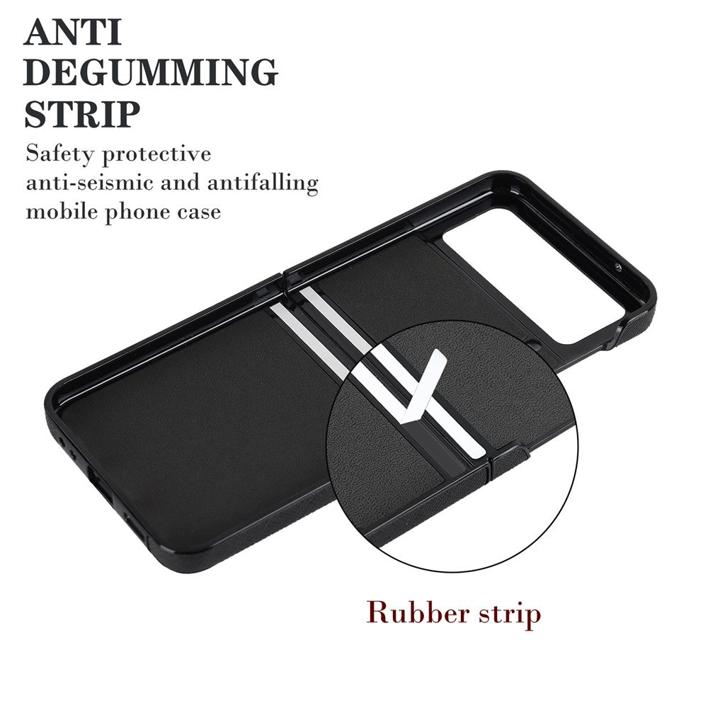 For Samsung Galaxy Z Flip4 5G Cross Texture Phone Case PU Leather + PC Protective Cover