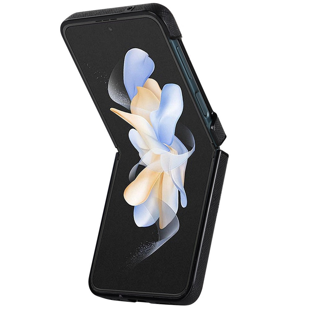 For Samsung Galaxy Z Flip4 5G Cross Texture Phone Case PU Leather + PC Protective Cover