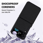 For Samsung Galaxy Z Flip4 5G Cross Texture Phone Case PU Leather + PC Protective Cover