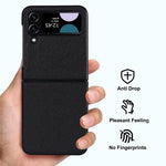 For Samsung Galaxy Z Flip4 5G Cross Texture Phone Case PU Leather + PC Protective Cover