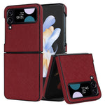 For Samsung Galaxy Z Flip4 5G Cross Texture Phone Case PU Leather + PC Protective Cover