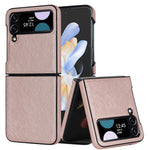 For Samsung Galaxy Z Flip4 5G Cross Texture Phone Case PU Leather + PC Protective Cover