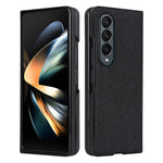 For Samsung Galaxy Z Fold4 5G Shockproof Phone Case PU Leather + PC Cross Texture Cover