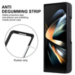 For Samsung Galaxy Z Fold4 5G Shockproof Phone Case PU Leather + PC Cross Texture Cover