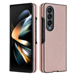 For Samsung Galaxy Z Fold4 5G Shockproof Phone Case PU Leather + PC Cross Texture Cover