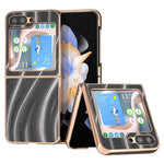 Milky Way Series Phone Case for Samsung Galaxy Z Flip5 5G, PU Leather + PC Electroplating Anti-Scratch Cover