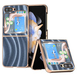 Milky Way Series Phone Case for Samsung Galaxy Z Flip5 5G, PU Leather + PC Electroplating Anti-Scratch Cover