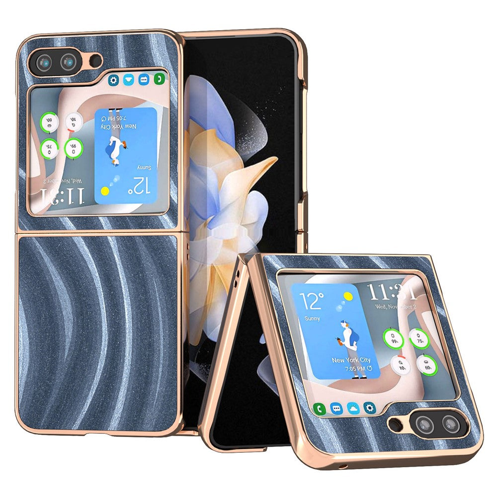 Milky Way Series Phone Case for Samsung Galaxy Z Flip5 5G, PU Leather + PC Electroplating Anti-Scratch Cover